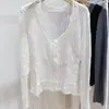Elegante top de punto con cuello en V y mangas acampanadas para mujer, nueva colección primavera 2026, corte ajustado, rejuvenecedor, adelgazante, top de moda