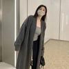 Suéter Largo Grueso de Estilo Casual Coreano para Mujer 2024 Otoño e Invierno Look Holgado Adelgazante Cárdigan Tejido Chaqueta Exterior Transfronterizo