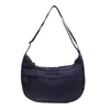 Bolsa Simples de Pano para o Dia a Dia Versátil Bolsa Transversal Feminina Tecido de Nylon Bolsa de Bolinho Estudantes Sala de Aula Grande Capacidade Impermeável Bolsa de Ombro