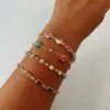 Moda Transfronteiriça Europeia e Americana Retrô Pedra Sintética Coração Pulseira Empilhável Design de Nicho Conjunto de Pulseiras Cobra