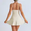 Venta al por mayor transfronteriza de ropa de yoga, vestido de tenis strapless con sensación de segunda piel, ropa de fitness reductora, minifalda deportiva para mujer, dropshipping de una pieza