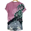 Camiseta Base Transfronteriza para Mujer Spice Girl Top Ajustado Puro Estampado Digital 3D de Serpiente Moda Camiseta Base para Mujer