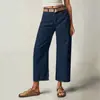 Jeans de mujer de tiro alto transfronterizos europeos y americanos TEMU primavera nuevo estilo retro de pierna ancha de corte ajustado pantalones rectos