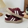 Zapatos de Lona para Entrenamiento Alemanes Rojos Vintage Combinan con Todo para Mujer Ins Deportivos con Cordones Casuales Nuevo Estilo 2024 Zapatos de Plataforma de Moda para Mujer H1383