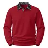 Sudadera POLO casual de moda para hombre, con forro polar pesado, estilo Costa Oeste, bloques de color, botones, cuello camisero, para otoño e invierno, de Amazon Europa y América