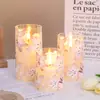 Venda quente transfronteiriça ornamentos de lâmpada de vela LED atmosfera casamento exposição LED copo de acrílico padrão de cera pode ser controlado remotamente