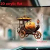 Decoración Navideña Creativa de Calabaza para Halloween Regalo Producto Nuevo Transfronterizo Colgante Plano de Acrílico para Espejo Retrovisor de Coche