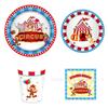 Mm005 Set de Fiesta Carnaval Cumpleaños Hb Bandera Banner 8 Personas Set de 4 Piezas Plato de Papel Vaso de Papel de Seda