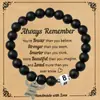 Pulsera de Acero Inoxidable con Puntadas Negras Mate Rosa Rayas Cebra Europea y Americana Transfronteriza, Pulsera Digital de Cumpleaños con Tarjeta
