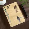 Cuaderno de Madera Lujo Accesible Caja de Regalo Patrón Logo Personalizado Madera Dura Oscura y Clara Nota de Negocios A5 Recuerdo
