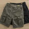 Pantalones cortos de herramientas transfronterizos para hombre Ami Kaji holgados, rectos, modernos, retro, lavados, con múltiples bolsillos, pantalones casuales para hombre