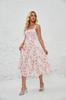 Amazon Transfronteiriço Europeu e Americano Verão Temperamento Sem Mangas Vestido Francês de Alças Fenda Lateral Estampado Vestido de Sol para Mulheres