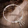 Pulsera Atrapasueños Chapada en Plata de Ley 925, Cuentas de Transferencia Retro, Pulsera Elegante, Ajustable, Regalo para Novia, Regalo para Madre