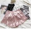 Verão confortável feminino tamanho grande leggings outwear solto pijama calças anti-luz segurança calças gelo seda casa shorts