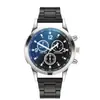 Venta Directa de Fábrica de Reloj de Acero Azul Colorido con Tres Ojos, Reloj de Cuarzo para Hombre, Regalo para Hombres, Reloj Transfronterizo