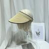 Banda para el cabello sencilla casual de estilo japonés Sombrero de paja Sombrero de sol Protector solar Sombrero de sol de verano para mujer