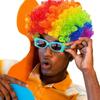 Peluca Afro Pequeña Rizada en Forma de Abanico Colorida, Accesorios de Broma para Vacaciones, Disfraz de Payaso Divertido, Rulos Burbuja para Actuación