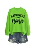 La felicidad es ser sudadera casual suelta simple para mujer de comercio exterior transfronterizo de la lista de deseos de Amazon en stock
