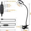 Luminária de Mesa com Clipe Criativa USB Proteção Ocular Estudante Luminária de Mesa para Leitura Mangueira Universal Luminária de Cabeceira Luz de 3 Tons Luminária com Clipe