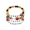 Pulseiras com Pingentes de Coração de Basquete e Futebol Mais Vendidas da Amazon para Homens e Mulheres, Joias Estilo Esportivo, Pulseiras Elásticas de Argila Macia