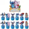 Decoraciones para Pasteles de Stitch Lilo y Stitch Adornos para Pasteles de Cumpleaños Infantiles Pegatinas Push Pop para Pudín