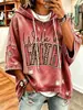 Sudadera con Estampado de Letras Transfronteriza 2026 para Mujer, Estilo Pulóver, con Capucha, Tejido de Bucle Pequeño, Estampado 3D