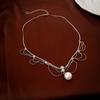 Coreia do Sul luz de luxo cadeia de contas colar de borla de pérolas Internet celebridade simples elegante clavícula cadeia moda all-match novo colar para as mulheres
