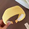 Faixa de Cabeça Plissada Doce Estilo Preguiçoso Suave com Aba Larga para Mulheres Testa Alta Luxo Leve Toque de Alto Padrão Faixa de Cabeça Esportiva Presilha de Cabelo Acessórios de Cabelo