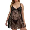Popular Mayorista Transfronterizo Europeo y Americano Lencería Sexy de Encaje Hueca Transparente Talla Grande Lencería Sexy Bata de Noche Fábrica de Origen