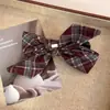 Estilo Coreano e Japonês Coração Bolinhas Lã Xadrez Laço Etiqueta Dourada Grampo de Cabelo Rabo de Cavalo Grampo Horizontal