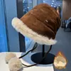 Gorro de Pescador Grueso y Cálido con Forro de Polar de Conejo Sintético para Mujer, Protección para los Oídos con Pompón para Ciclismo al Aire Libre, Sombrero Trapper a Prueba de Frío
