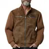 Jaqueta Masculina para Primavera e Outono, Tamanho Europeu Roupa de Trabalho, Gola Alta Casual, Nova Calça Masculina Versátil, Roupa Externa Masculina