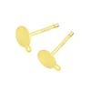 Pendientes de Base Plana S925 con Baño de Oro Real y Agujas de Plata en Bucle Accesorios para Joyería de Plata Hecha a Mano DIY