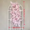 Arreglo floral de piso para boda, decoración de fila de flores rosas, flores de boda, flores artificiales, decoración de pasillo, ambientación, arte floral de escenario T
