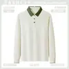 Camisa Polo de Outono Manga Longa Estilo Fino Restaurante Escola Cantina Uniforme de Trabalho para Catering Equipe de Limpeza Uniforme para Equipe de Atendimento