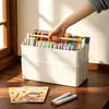 [BNBS] Estuche portátil de gran capacidad, caja de almacenamiento para marcadores para estudiantes de arte, organizador de escritorio para papelería