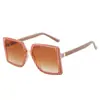 Gafas de Sol Estilo Nuevo para Mujer, Moderno Marco Grande Patrón de Espiga, Versátiles de Moda con Personalidad para Mujer, Uv400
