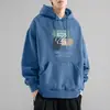 Sudadera con capucha para hombre, chaqueta gruesa casual holgada, nueva tendencia otoño 2025 marca impresa top de manga larga para pareja