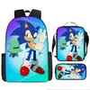 Mochila transfronteriza con estampado de dibujos animados para niños y niñas en jardines de infancia alrededor de Sonic