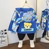 Roupas Infantis 2025 Primavera Casaco para Meninos Fino Grande Infantil Desenho Animado Estiloso Jaqueta com Capuz Russo para Meninos Top