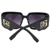 Gafas de Sol de Marco Grande para Mostrar la Cara con Letras, Sencillas y Versátiles, Anti-UV para Hombres 206 Tb122