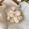 Laço de Cabelo Elegante Tulipa Doce Temperamento Corda para Rabo de Cavalo Scrunchie Versátil Acessório de Cabelo de Celebridade da Internet para Mulheres