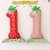 Nuevo Base Fresa Globo de Película de Aluminio Digital Decoración para Fiesta de Primer Cumpleaños de Bebé Arreglo Accesorios para Fotos Venta al por Mayor