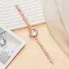 Pulsera de Reloj Popular Transfronteriza con Pedrería, Reloj de Cuarzo Redondo para Mujer, Pulsera de Reloj Versátil y Elegante, Reloj de Moda y Sencillo para Mujer