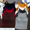 Top regata sexy estilo europeu e americano de garota popular com decote halter e clavícula à mostra, tecido escovado de outono, tendência popular online, top camisola