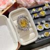 Anillo de piedras preciosas amarillas Ninelanka de Camellia Gaoding Jewelry, chapado en oro de 18 quilates con diamantes brillantes, collar de tesoro de moda para mujer.