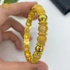 Pulsera de Aleación Chapada en Oro de Venta Caliente Novia de Dubái India Lujo Ligero para Mujer Boda Oro Arena Pulsera Joyería Al por Mayor