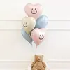 Pegatinas de Globo con Cara Sonriente de Papel de Aluminio en Forma de Corazón Flotando en el Aire Decoración de Cumpleaños Accesorios para Fotos de Fiesta Arreglo de Escena Creativo
