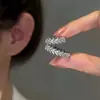 Brinco de Clipe de Zircônia de Luxo de Alta Qualidade com Design de Espiga de Trigo, Brincos de Design Exclusivo Sem Furo para Mulheres, Joia de Orelha da Moda