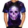 Venta al por mayor de fábrica verano Halloween calabaza impresión digital 3D ropa deportiva casual para hombres, mujeres y niños camiseta top
